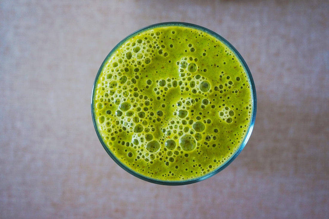 Green juice in a glass