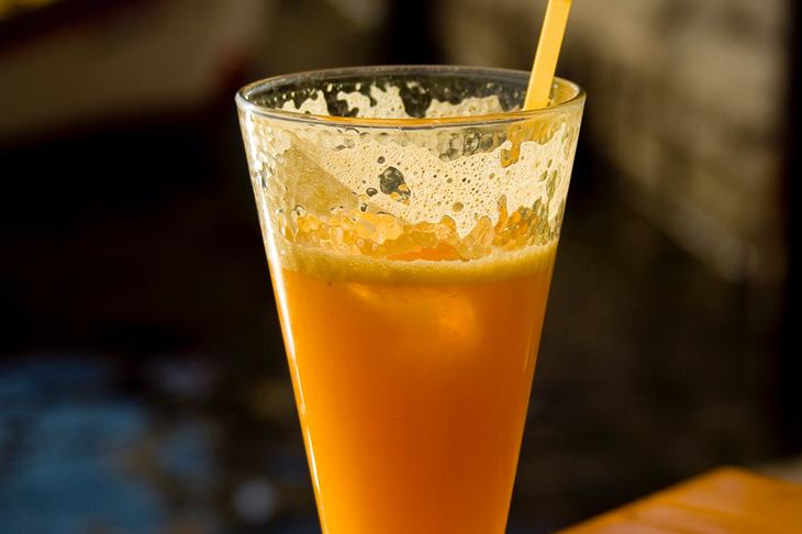 Immunity boosting juice in a tall glass